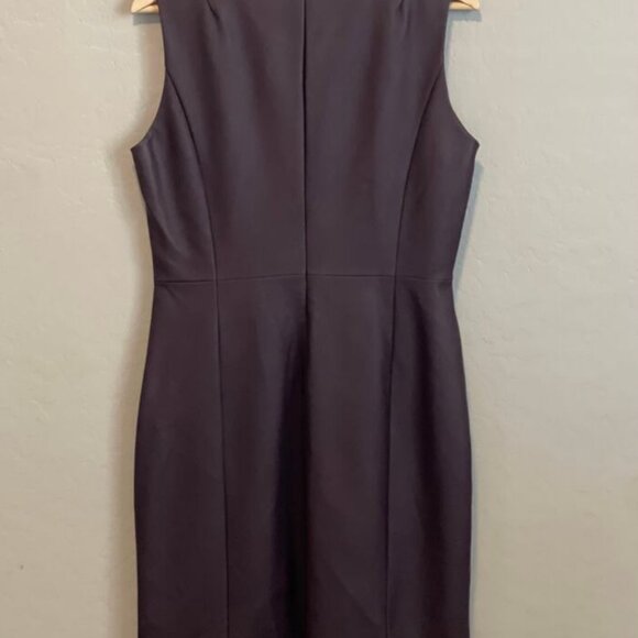 Kenneth Cole Faux Leather Plum Color Sleeveless Dress - Picture 3 of 7